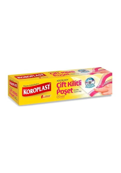 Koroplast Çift Kilitli Buzdolabı Poşeti Küçük Boy 14'lü 20 x 25 CM