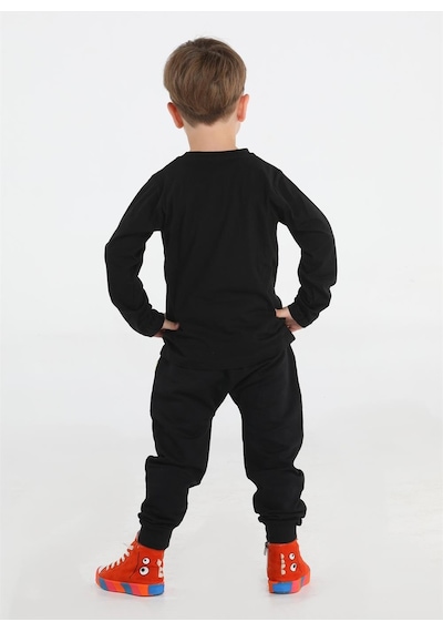 Out Dino Siyah Baggy Pantolon + T-shirt Takım-siyah Siyah