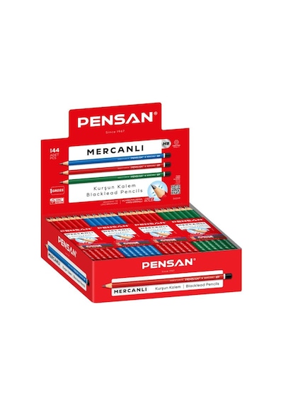 Pensan Mercanlı Kurşun Kalem - 12 Adet Siyah