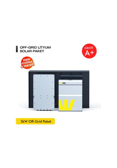 Werer Energy   3kW Off-Grid Solar Paket - LiFePO4 Batarya/Inverter/Solar Panel