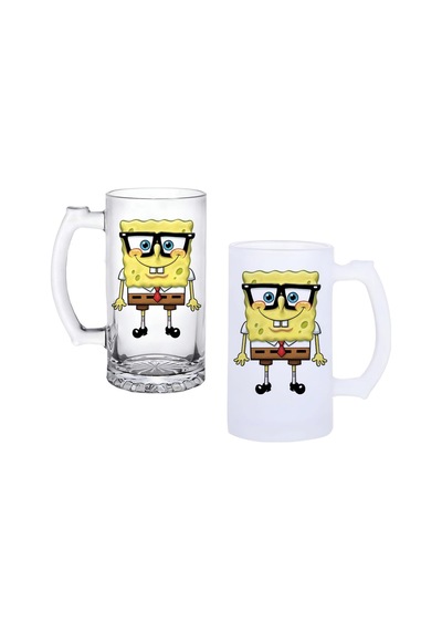 Sünger Bob Buzlu Ya Buzsuz Seçenekleriyle Bira Bardağı