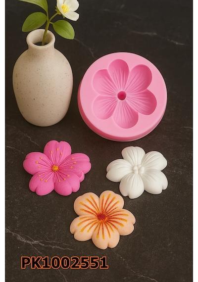Pk1002551 - Silikon Kalıp Mum Kalıbı Kiraz Çiçeği Sakura Renksiz