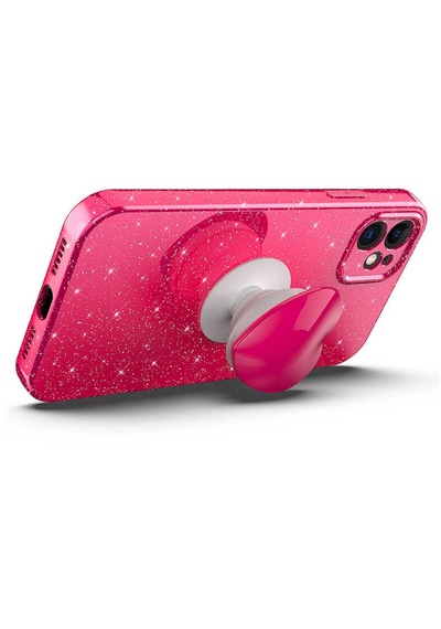 Apple Uyumlu iPhone 11 Uyumlu Kamera Korumalı Simli Pop Soketli Lüks Zore Koton Soketli Kılıf-pembe Pembe -