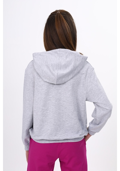 Toontoy Kız Çocuk Oversize Kapüşonlu Cepli Düşük Omuz Baskılı Sweatshirt - 2 İplik Gri Melanj Toontoy Kız Çocuk Oversize Kapüşonlu Cepli Düşük Omuz Baskılı Sweatshirt - 2 İplik Gri Melanj