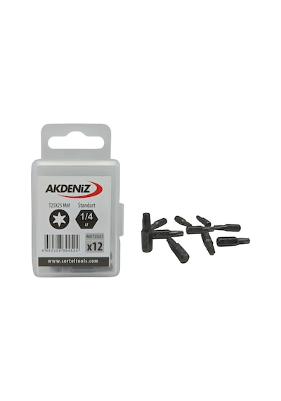Akdeniz AKD/T25225 1/4 Torx T25 x 25 MM Bits Uç 24'lü