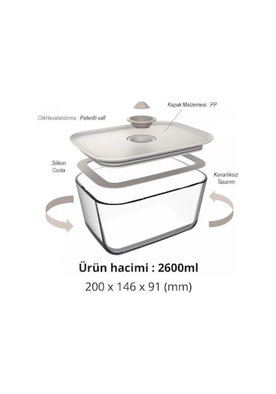 Neoflam Fika Clik Dikdörtgen Saklama Kabı Bej 4 Parça Set