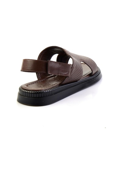 Kahve Hakiki Deri Erkek Sandalet E05557240643