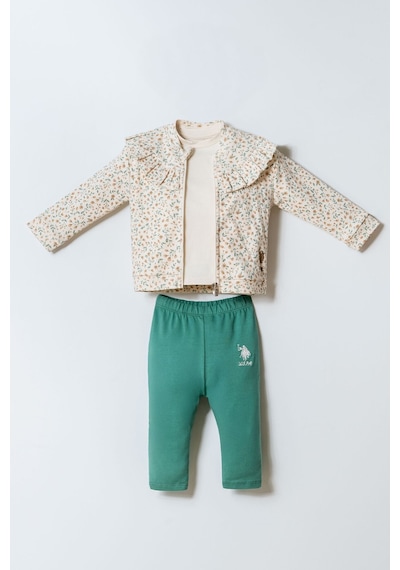 U.s. Polo Assn. Kız Bebek Krem 3lü Takım 5274-50101 Krem