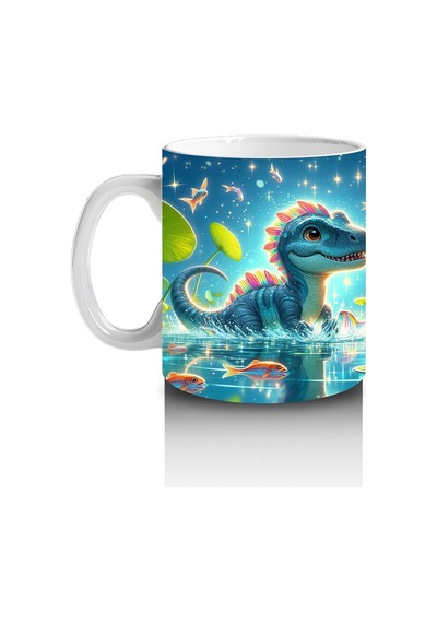 Çocuklara Sütü Sevdiren Nilüfer Gölü Dinozoru Kupa Bardak Renkli
