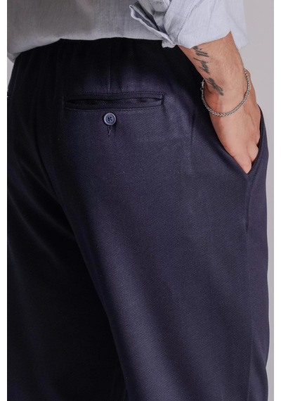 Braccas Erkek Yandan Cepli Beli Lastikli Relaxed Fit Jogger Pantolon Gri Lacivert