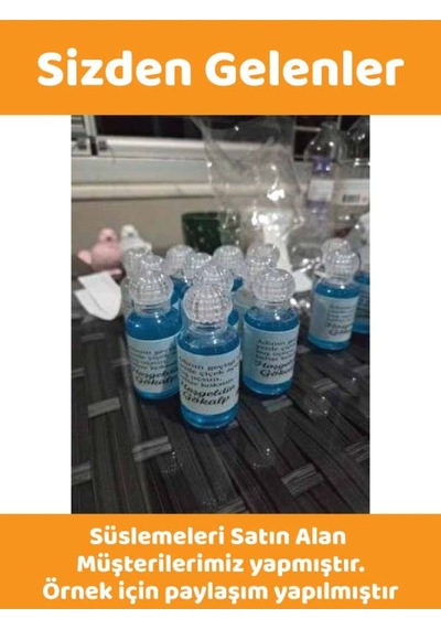 100 Adet 50 Ml Om61tac Dezenfektan Kolonya Parfüm Hediyelik Nikah Düğün İçin Boş Plastik Şişe