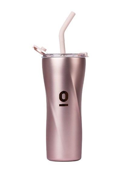 Paslanmaz Çelik Rose Metalik Tumbler Termos 550 Ml Pipetli Vakumlu Kapaklı No:135
