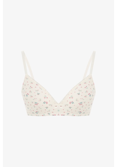 Penti Ekru Comfy Cosy Printed Pointel Pamuklu Balensiz Sütyen