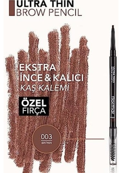 Tx Kaş Kalemi & Fırçası - Ultra Thin Brow Pencil - 003 Brown - 8690604572120 Tex Yeni Model Dese 0