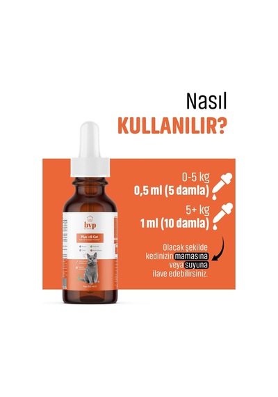 Ber Vet Pet Kedi Tüy Dökülme Önleyici Multivitamin Damla, Tüy Bakımı, 50ml