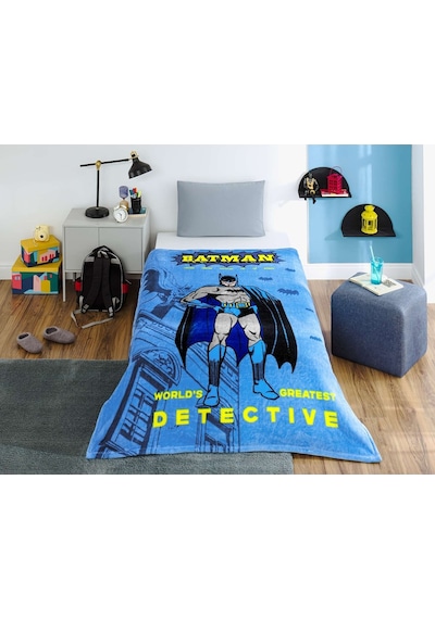 Özdilek Batman Detective Lisanslı Tek Kişilik Çocuk Battaniyesi 150x200 Cm Desenli