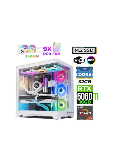 Xaser NOVA X160 R5-7600 32 GB Ddr5 1 TB SSD 16 GB RTX5060 Tİ Dos Masaüstü Oyuncu Bilgisayarı