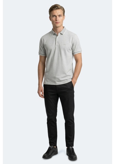 Slazenger Zeru Erkek Polo Yaka Gri Tişört