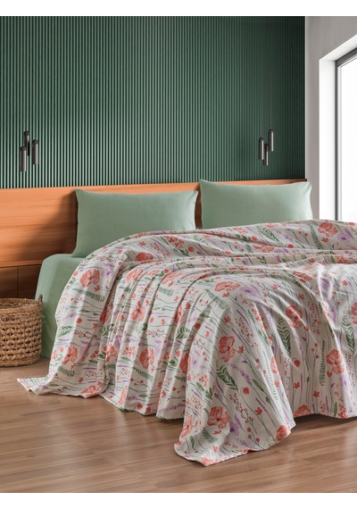Loyal Home Çift Kişilik 4 Parça Pike Takımı 200x240 Cm Yeşil
