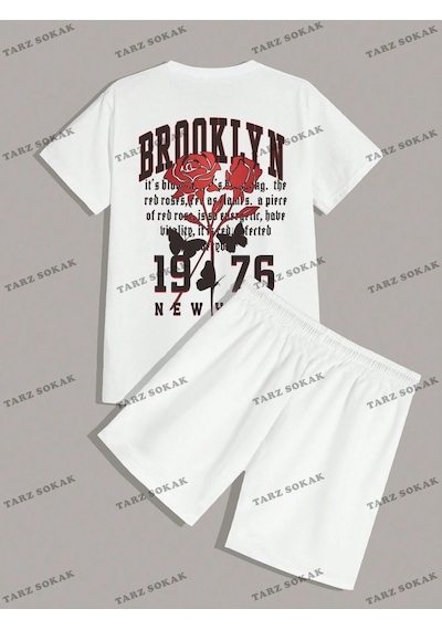 Tarzsokak Alt/üst T-shirt Ve Şort Takımı Kod Alt174 Beyaz