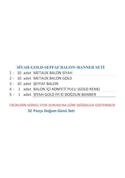 Siyah-gold-şeffaf Balon+banner Seti