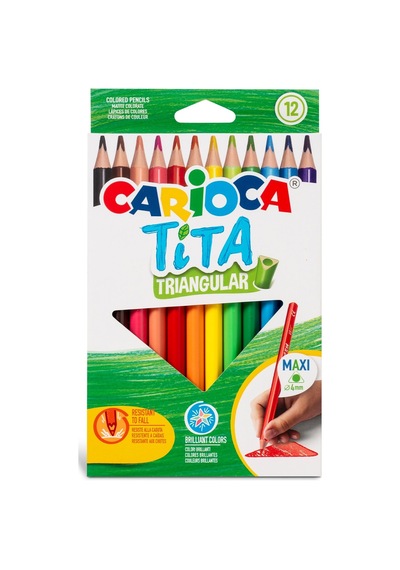 Carioca Tita Maxi 12'li Jumbo Kuru Boya Kalemi / 42789 Karışık