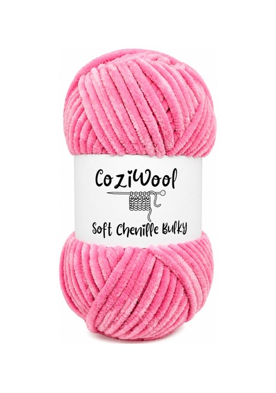 Kadife El Örgü İpliği Soft Chenille Bulky 5'li Paket, 5x100 Gr. 120 Mt. %100 Mikro Polyester Pembe - 875823131