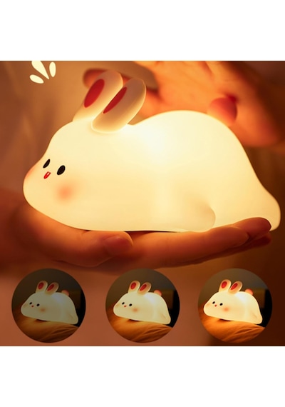 Yumuşak Silikon Tavşan Mini Gece Lambası Dekoratif Işık Derecesi Ayarlanabilir Yatak Odası Lamb Diğer