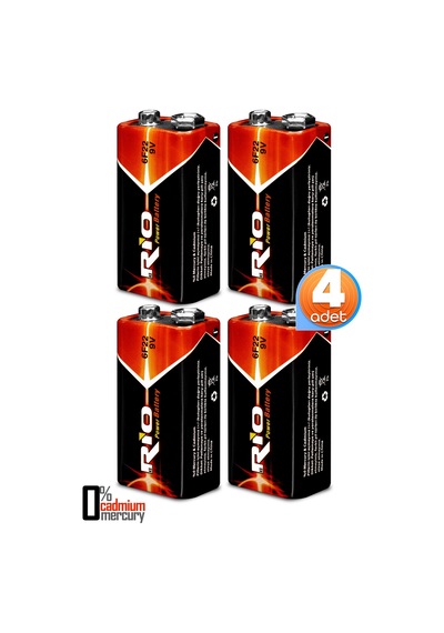 Rio 4lü 9v Volt Kare Pil Elektronik Pili Çinko Karbon Pil Zn-c 9 V
