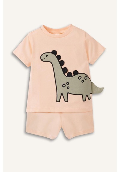 DeFacto Erkek Bebek 2'li Pijama Takımı Kısa Kollu Penye Tişort Esnek Belli Şort E4778A525SMOG577