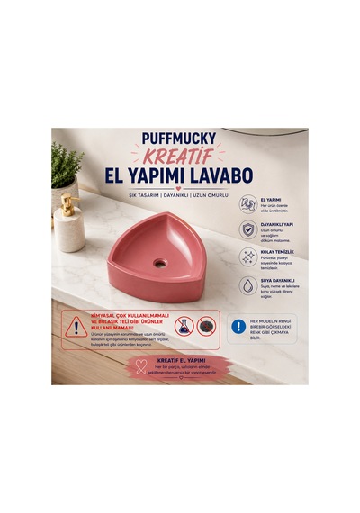 Lavabo Tezgah Üstü Lavabo Banyo Tuvalet Lavabosu Bordo Açık Koyu Bordo Açık Koyu