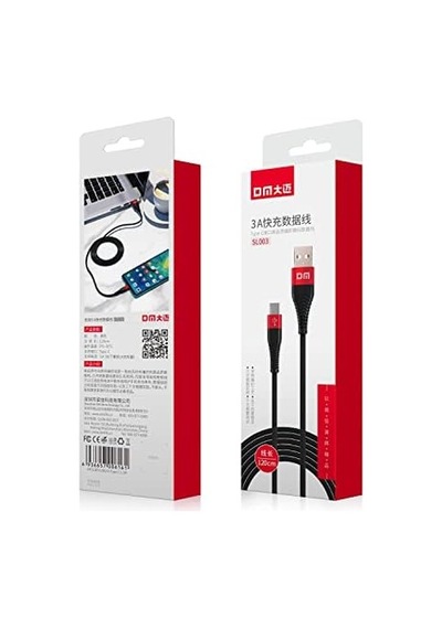 Sl003 Usb To Type-c 3a Hızlı Şarj Ve Data Kablosu Siyah 1.2 Metre