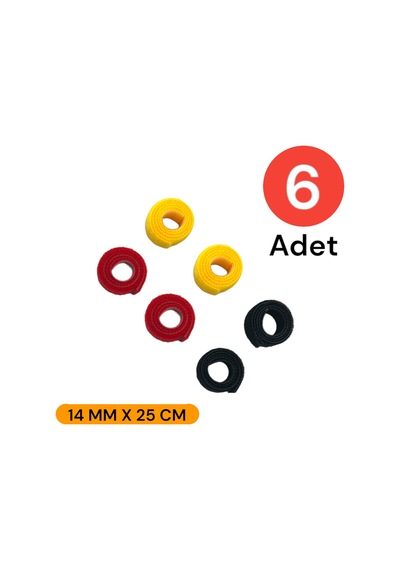 Tek-iş 14 Mm X 25 Cm Kablo Düzenleyici Kablo Bağı Cırt Cırt Bant Sök Tak Kullan 6 Adet