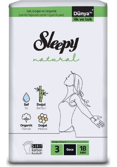 Sleepy Natural Ultra Hassas Hijyenik Ped Gece 72 Adet Ped