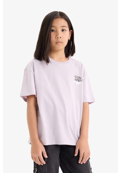 DeFacto Kız Çocuk Oversize Geniş Kalıp Bisiklet Yaka Sırt Baskılı Kısa Kollu Tişört E0357A825SMPR306 Mor DeFacto Kız Çocuk Oversize Geniş Kalıp Bisiklet Yaka Sırt Baskılı Kısa Kollu Tişört E0357A825SMPR306 Mor