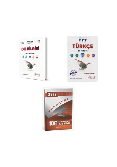 2027 2027 Limit Tyt Türkçe Dil Bilgisi Soru + El Kitabı + Anla Kazan Paragraf Deneme 3'lü Set
