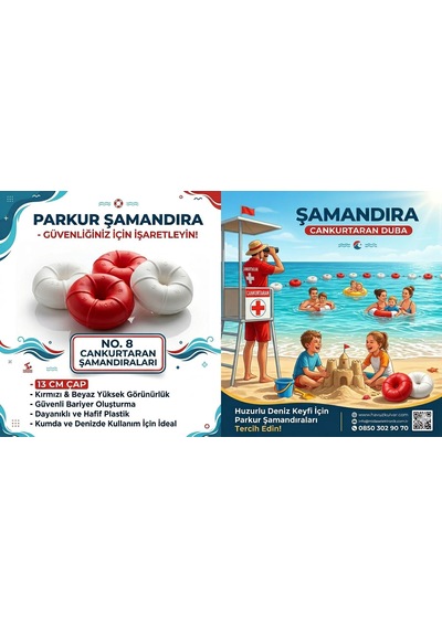 Parkkur Şamandıra No:8 100 Adet Paket Kırmızı Beyaz Beyaz - Kırmızı