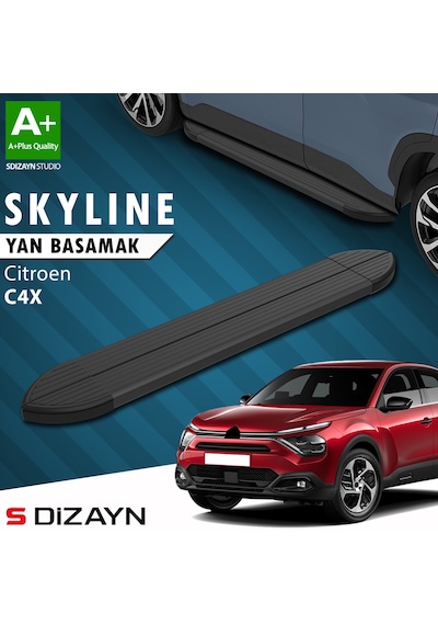 S-dizayn Citroen C4 X Skyline Siyah Yan Basamak 183 Cm 2022 Üzeri A+ Kalite