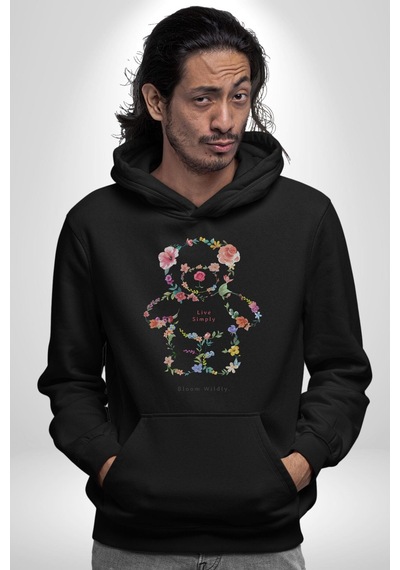 Sadece Yaşamak Kadın Erkek Siyah Kapüşonlu Sweatshirt Hoodie Siyah