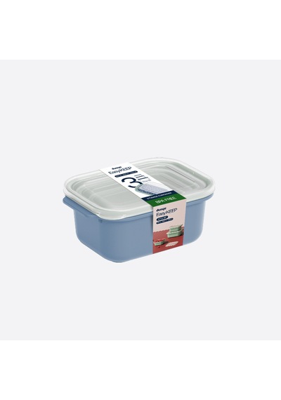 3 Parça Easy Keep Dikdörtgen Set 500 X 1000 X 2000 Ml Dikdörtgen Kapaklı Saklama Kabı 3 Parça Mavi Renk Set