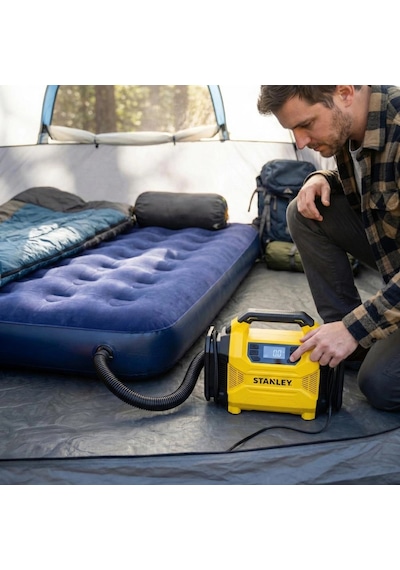 Stanley Sxıf3501 12volt/220volt 150 Psı Dijital Basınç Göstergeli Lastik & Yatak Şişirme Pompası + L