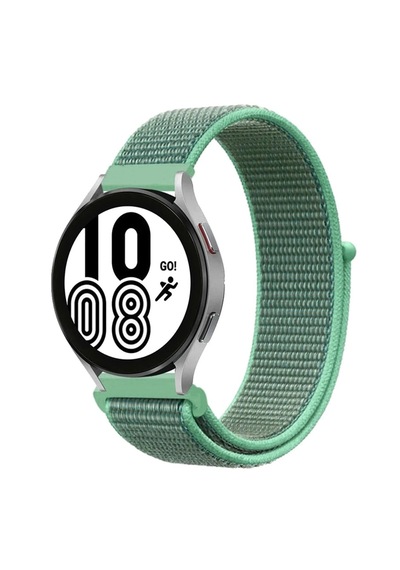 Mey İthalat Samsung Galaxy Watch 4 Hasırlı Cırtcırtlı Kordon - Turkuaz