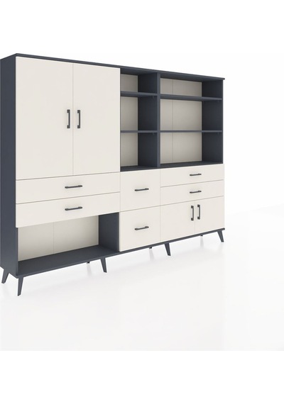 Arges Dolap 10 Raflı 6 Çekmeceli 4 Kapaklı 220x30x163 Antrasit-aytaşı Aytası - Antrasıt Arges Dolap 10 Raflı 6 Çekmeceli 4 Kapaklı 220x30x163 Antrasit-aytaşı Aytası - Antrasıt