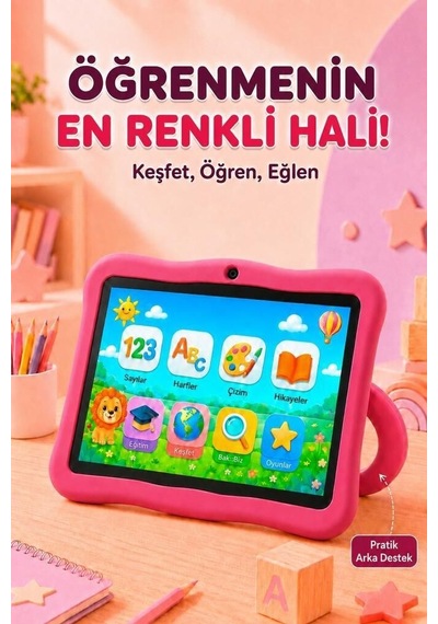 Hobi Gereci Miniklere Özel Taşınabilir Maniner Eğitici Tablet 4gb 128gb Kılıf Hediyeli M7