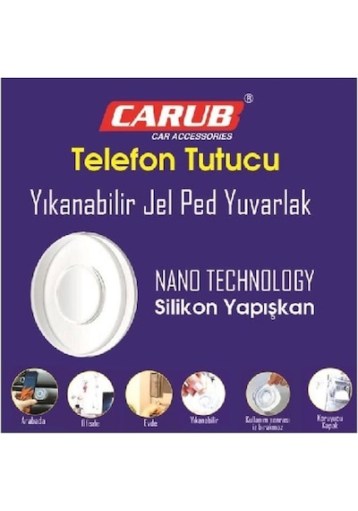 Telefon Tutucu Jel Ped Universal Yuvarlakşeffaf Şeffaf