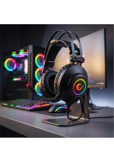 Rampage Rm-k1 Pulsar Siyah Usb 7.1 Surround+titreşim Rgb Gaming Oyuncu Mikrofonlu Kulaklık Kdo