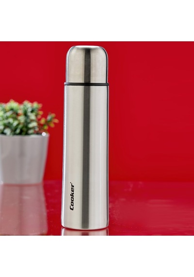 Cooker Ckr-2115 Paslanmaz Çelik Termos 0.5 Lt - Krom Sızdırmaz Bardaklı Kapak
