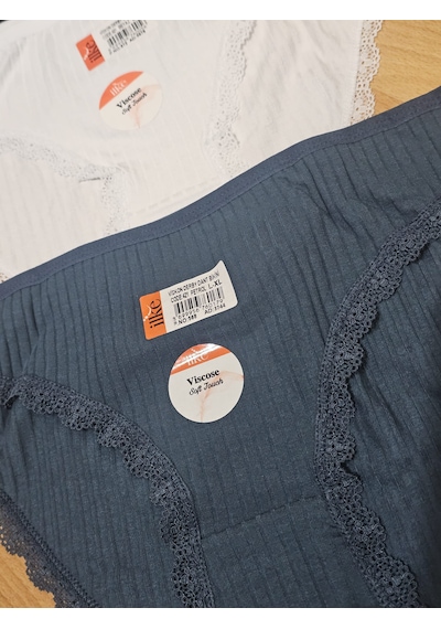 Ilke 3 Lü İlke Viskon Dantelli Süper Soft Bayan Bikini Karışık/çok Renk