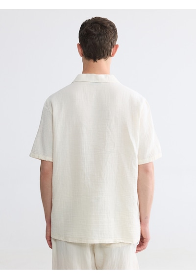 Lcw Vision Bej Regular Fit Müslin Erkek Gömlek