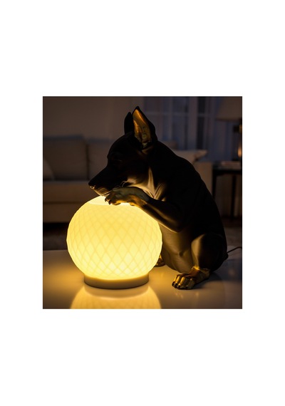 Uykucu Doberman Gece Lambası Siyah - Beyaz